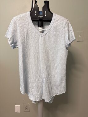 Light Blue V-Neck Short Sleeve Tee